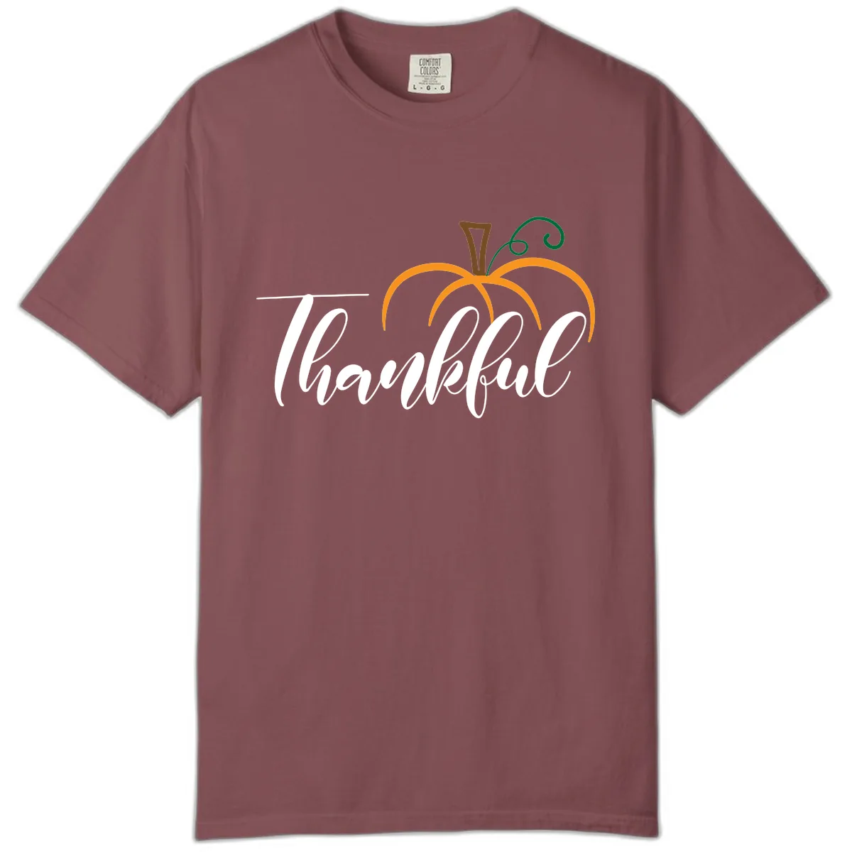 Simple Thankful Pumpkin Design Comfort Color in Brick
