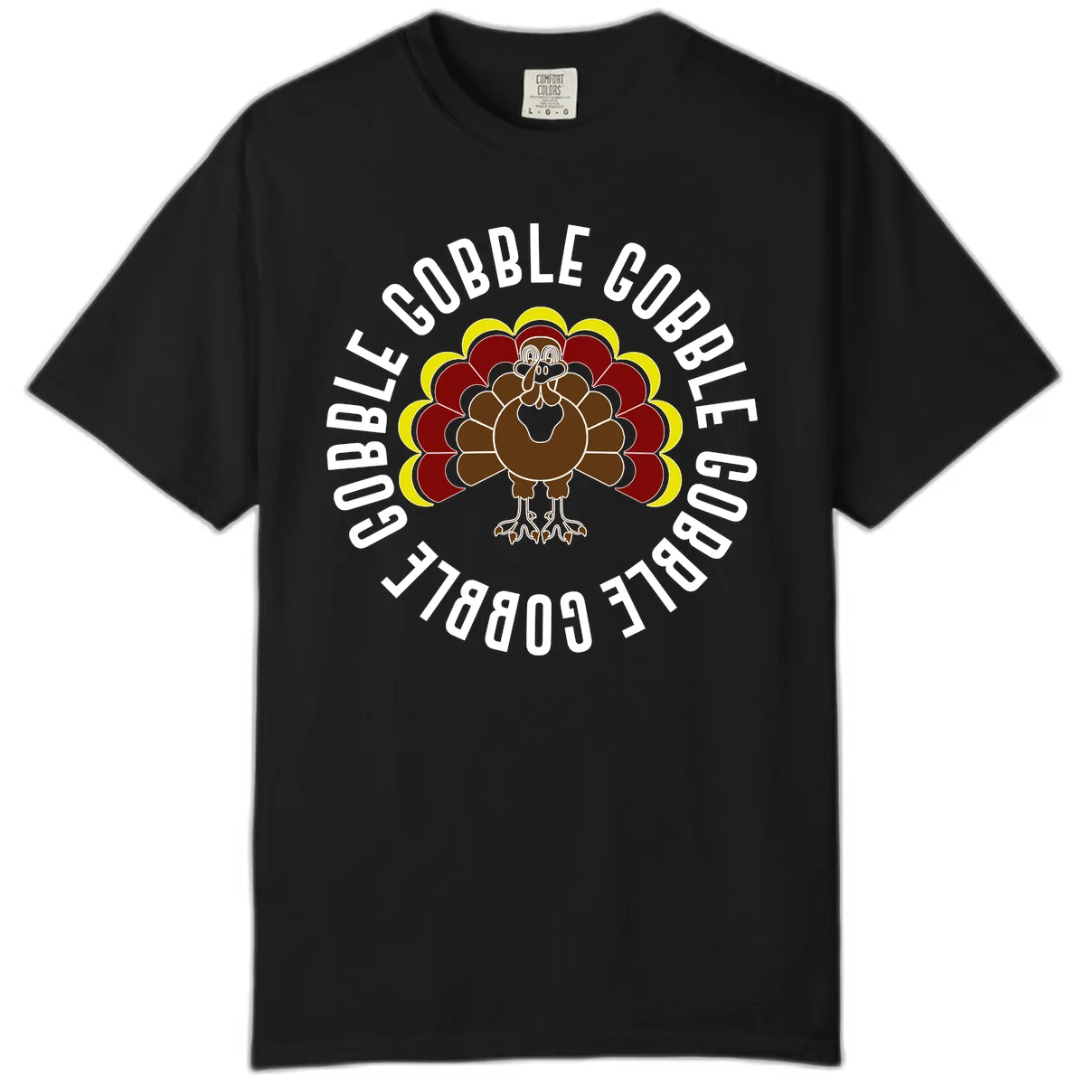 Gobble Gobble Turkey Thanksgiving Comfort Color in Black