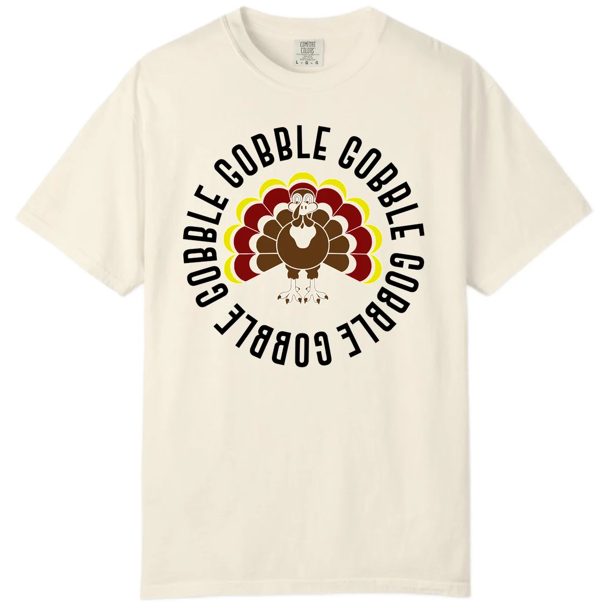 Gobble Gobble Turkey Thanksgiving Comfort Color in Ivory