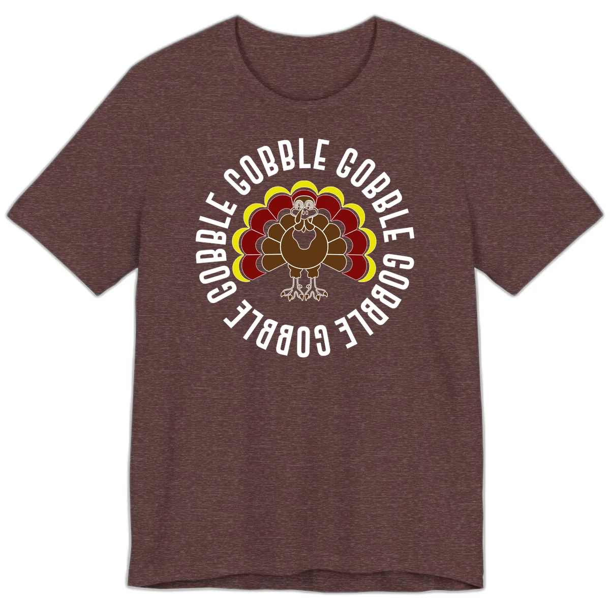 Gobble Gobble Turkey Thanksgiving Premium T-Shirt in Heather Maroon