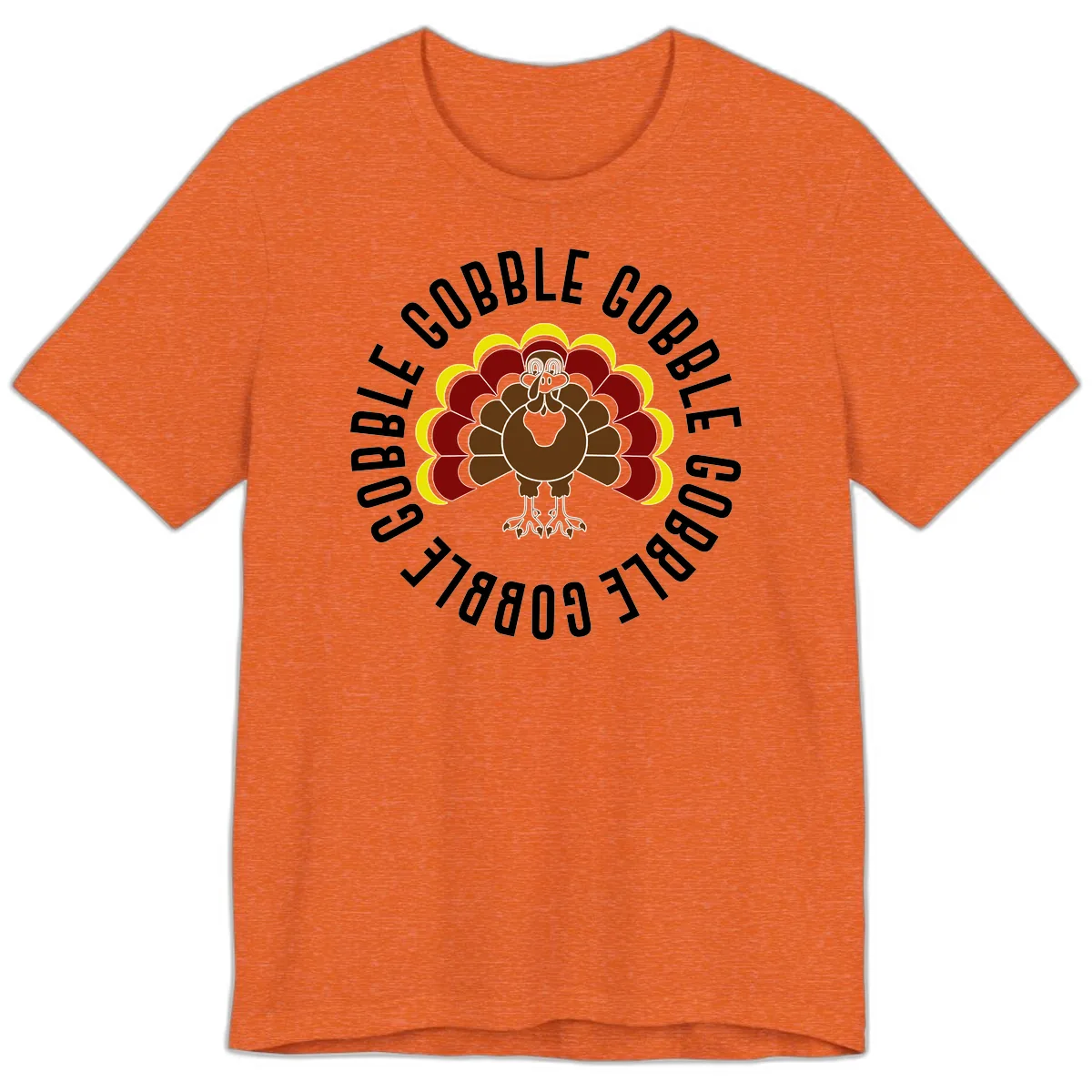 Gobble Gobble Turkey Thanksgiving Premium T-Shirt in Heather Orange