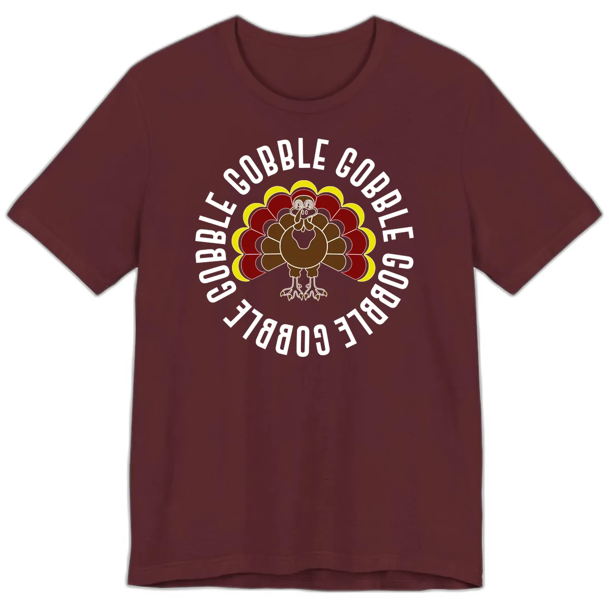 Gobble Gobble Turkey Thanksgiving Premium T-Shirt in Maroon