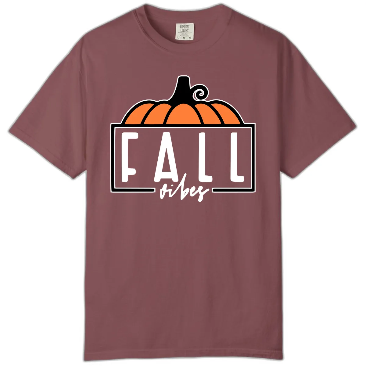 Fall Vibes Pumpkin Typography Comfort Color in Brick