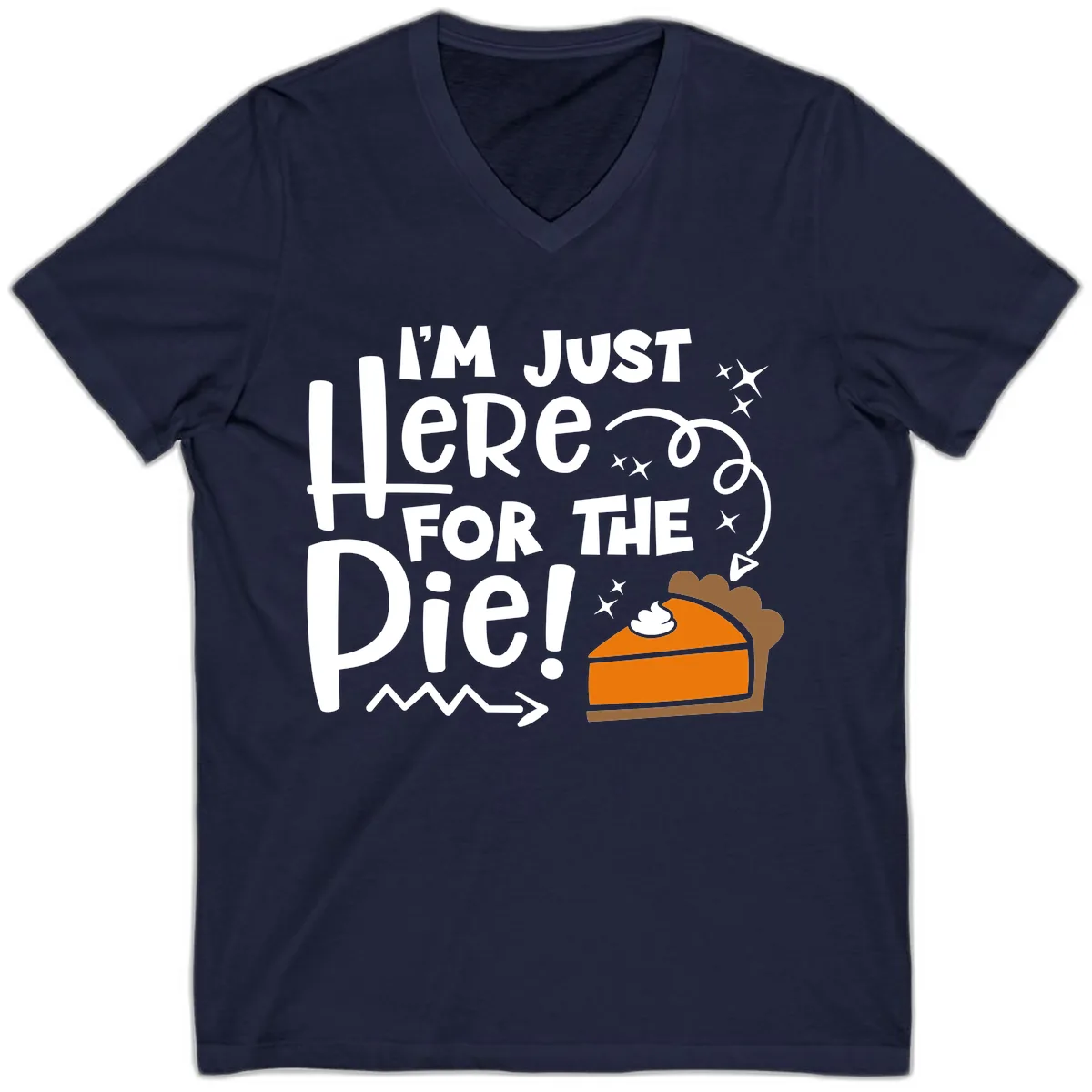 I'm Just Here For The Pie V-Neck in Navy