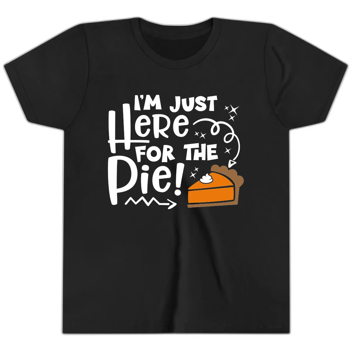 I'm Just Here For The Pie Youth T-Shirt in Black