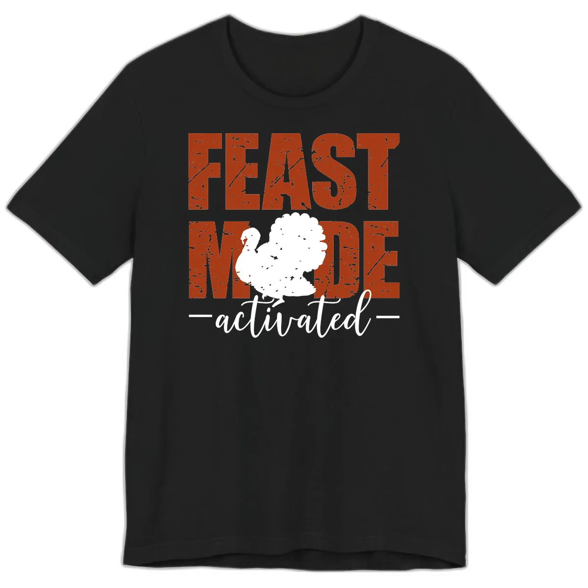 Feast Mode Activated Turkey Design Premium T-Shirt in Black
