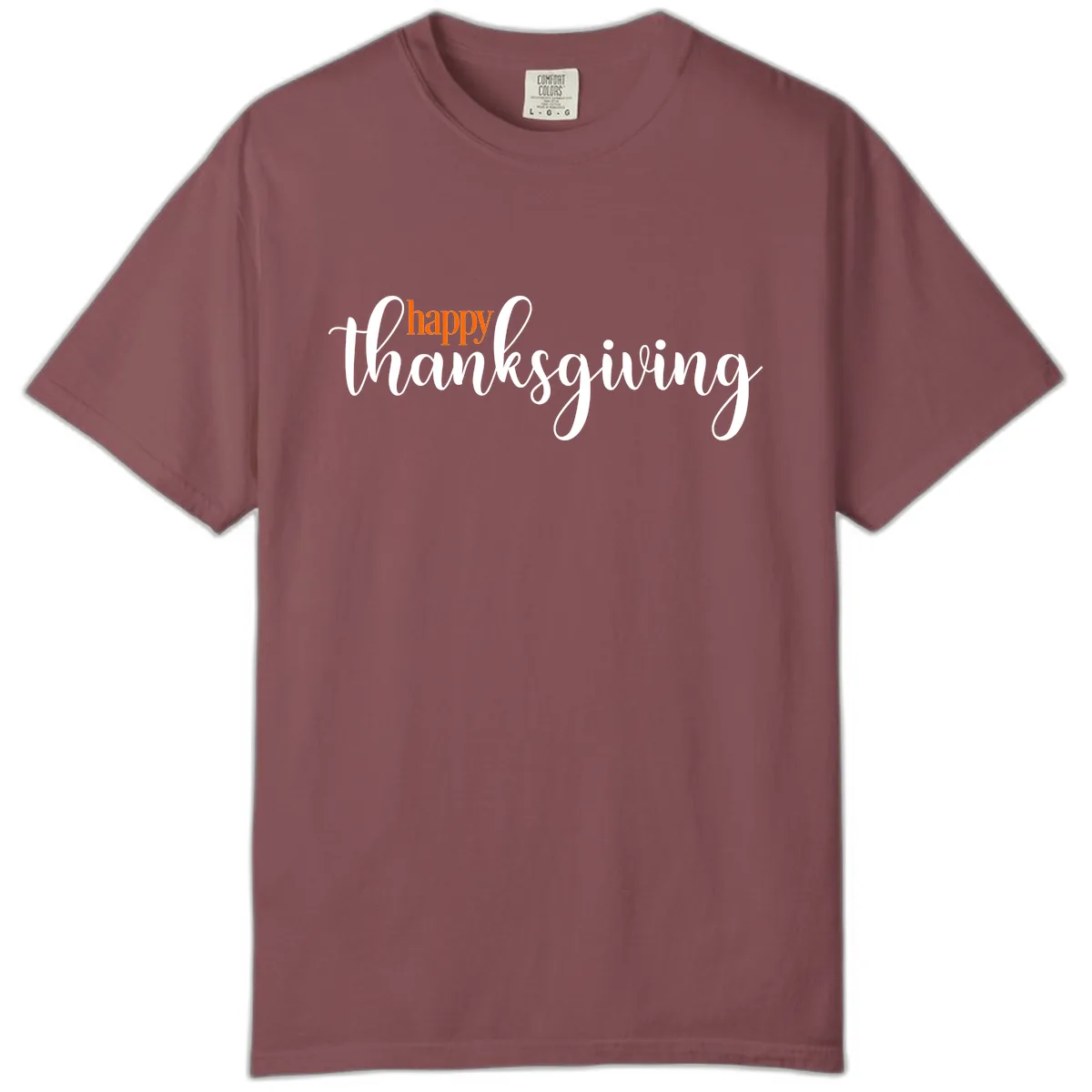 Happy Thanksgiving Script Design Comfort Color in Brick