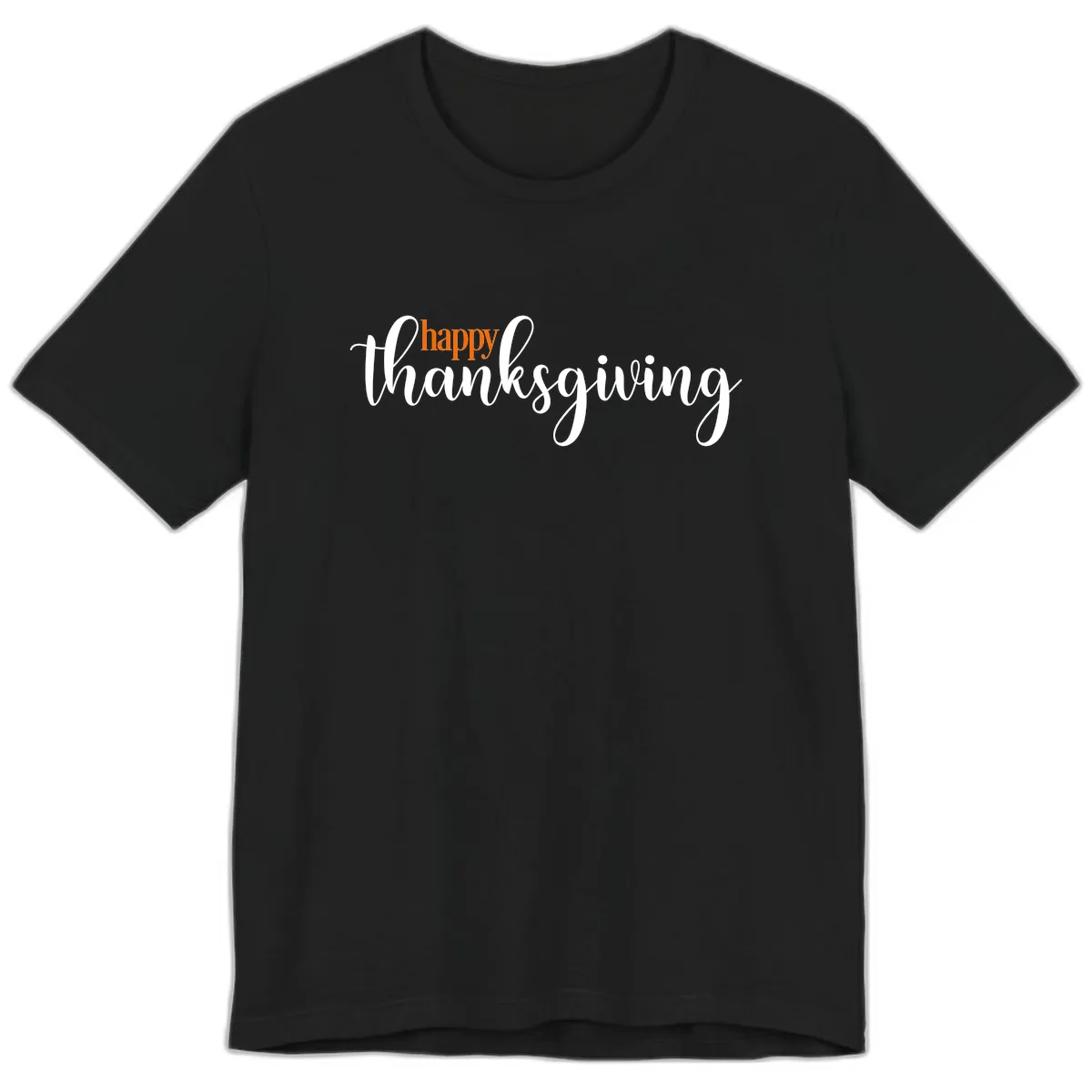 Happy Thanksgiving Script Design Premium T-Shirt in Black
