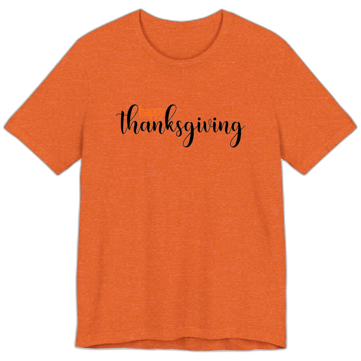 Happy Thanksgiving Script Design Premium T-Shirt in Heather Orange