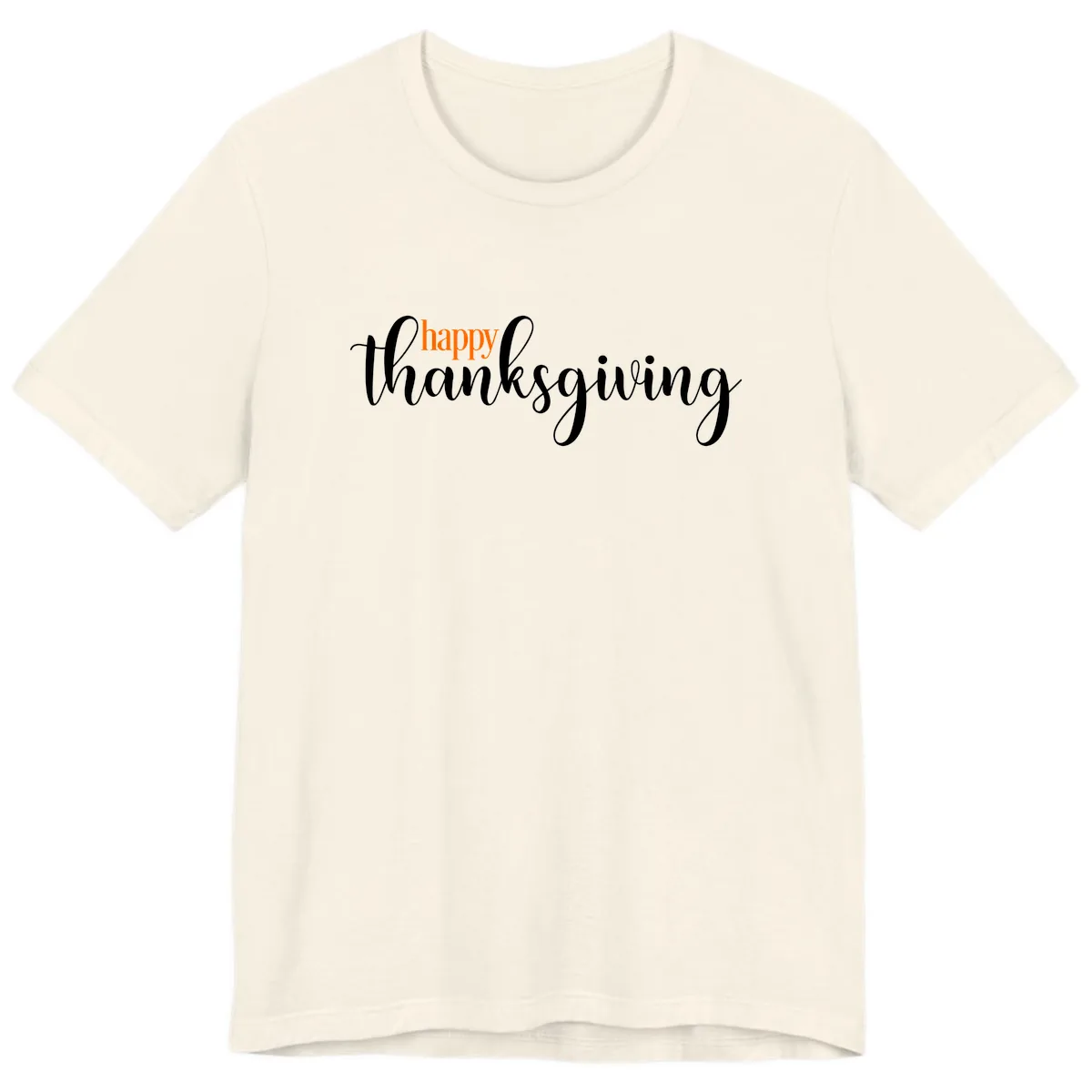 Happy Thanksgiving Script Design Premium T-Shirt in Natural