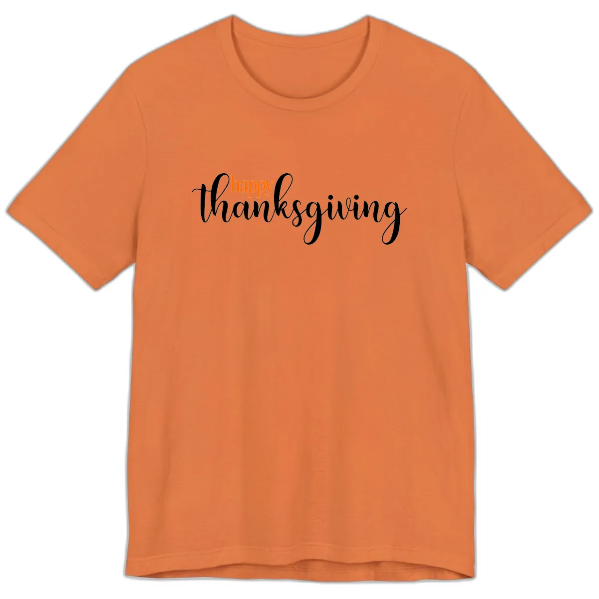 Happy Thanksgiving Script Design Premium T-Shirt in Burnt Orange