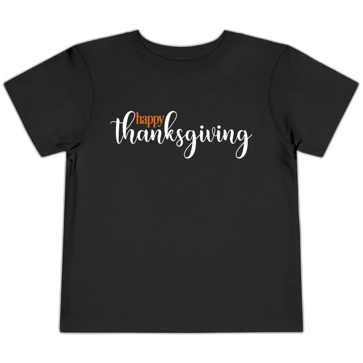 Happy Thanksgiving Script Design Toddler T-Shirt in Black