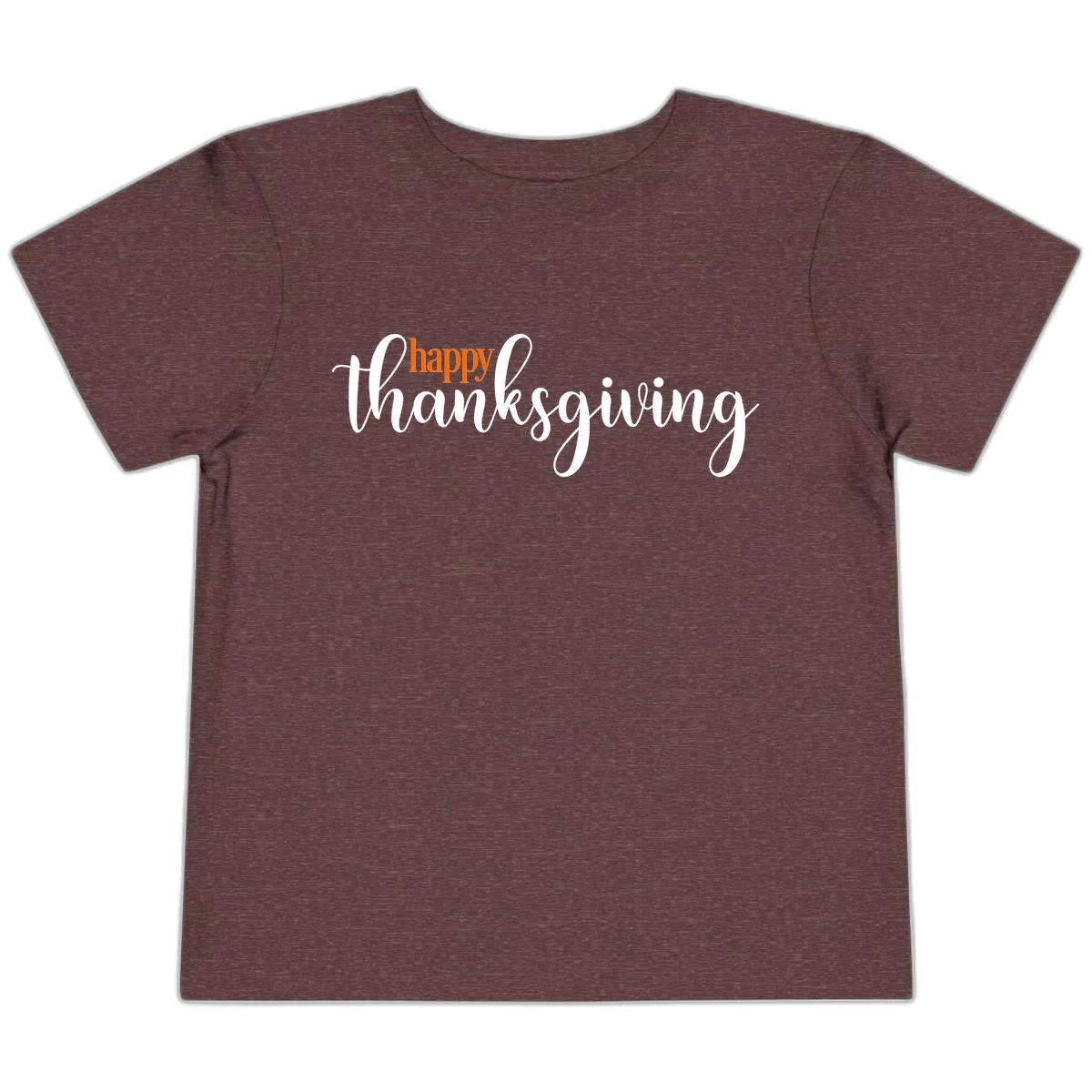 Happy Thanksgiving Script Design Toddler T-Shirt in Heather Maroon