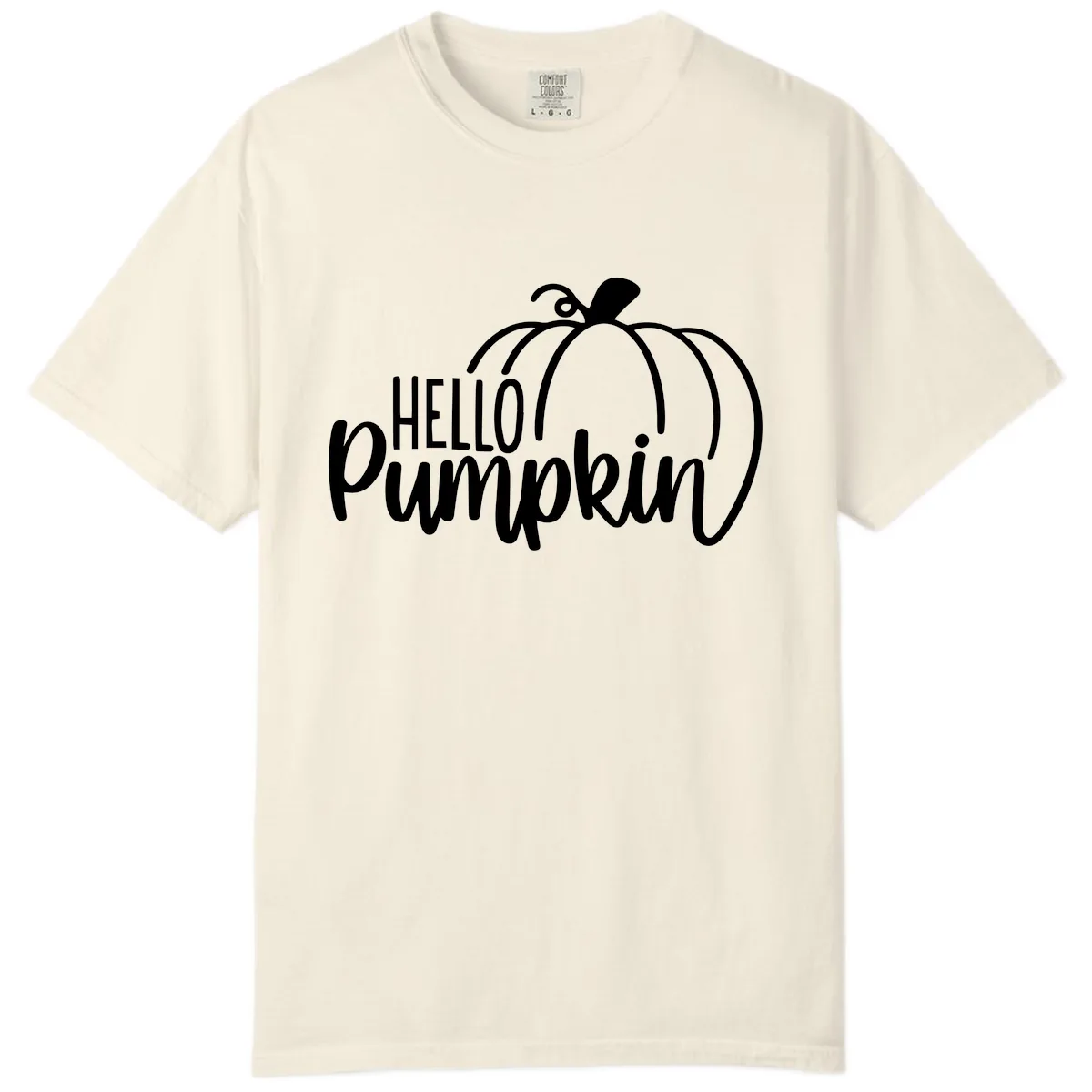 Hello Pumpkin Typography Design Comfort Color in Ivory