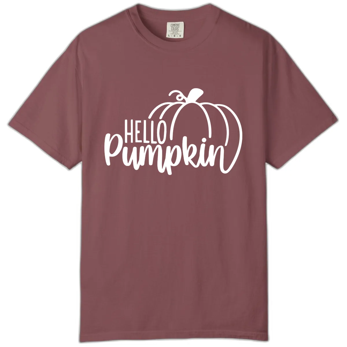 Hello Pumpkin Typography Design Comfort Color in Brick