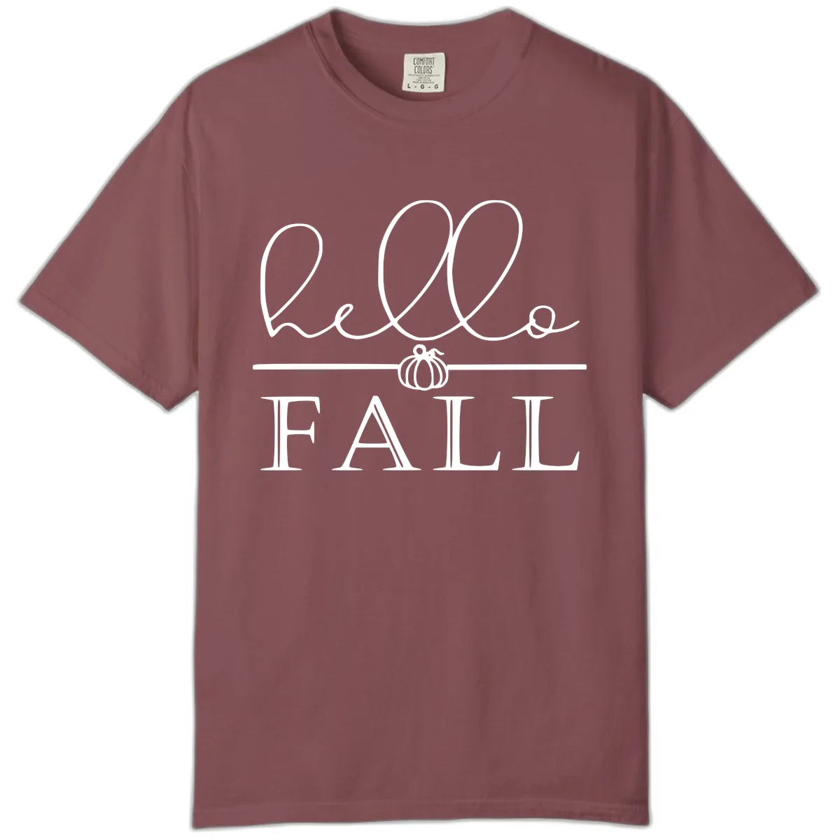 Hello Fall Pumpkin Graphic Comfort Color in Brick