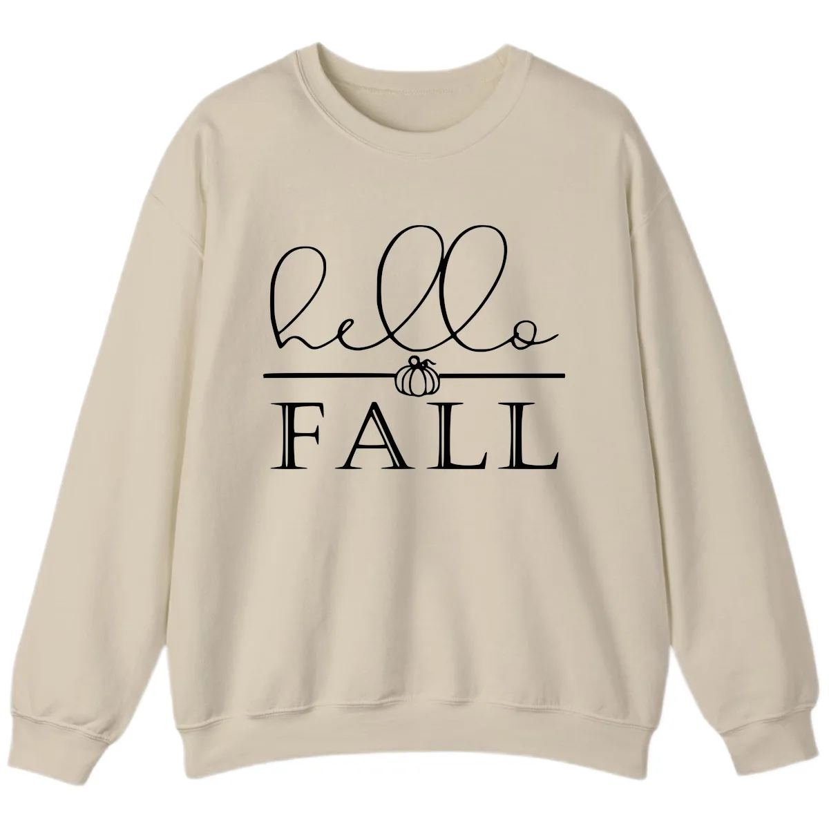 Hello Fall Pumpkin Graphic Sweatshirt in Sand