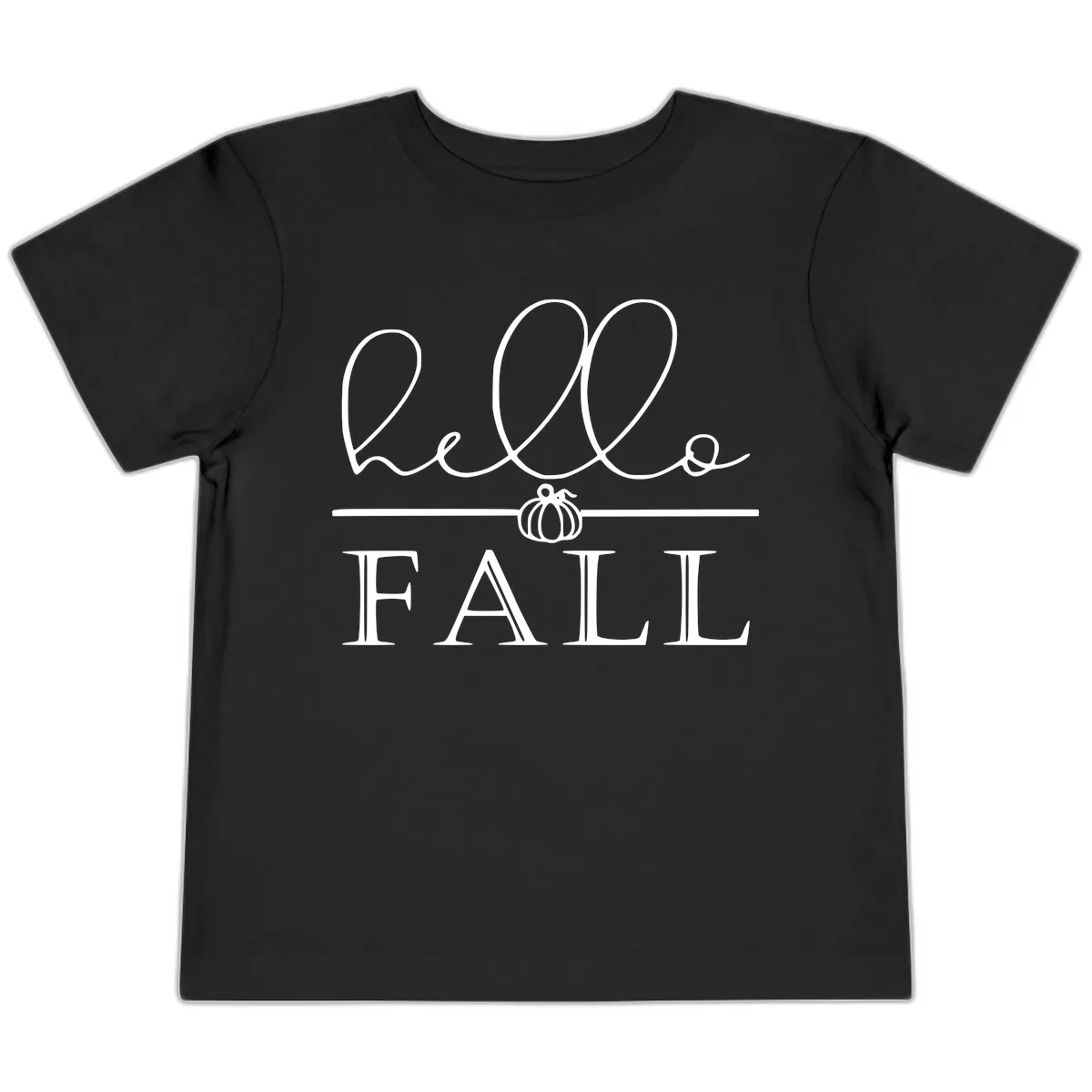 Hello Fall Pumpkin Graphic Toddler T-Shirt in Black
