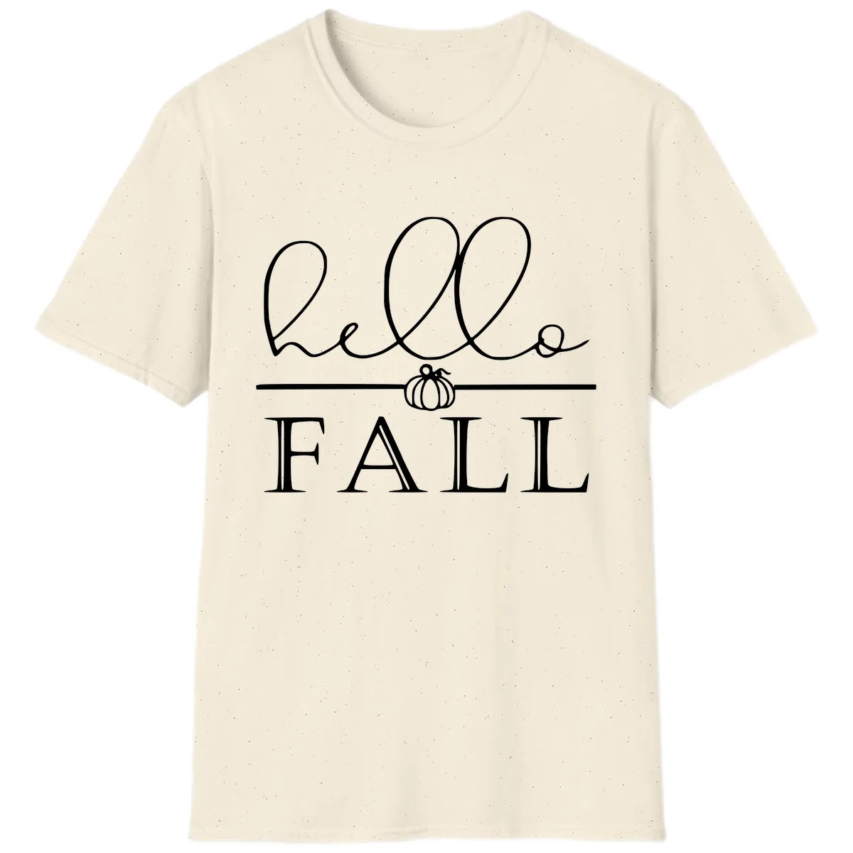 Hello Fall Pumpkin Graphic T-Shirt in Natural