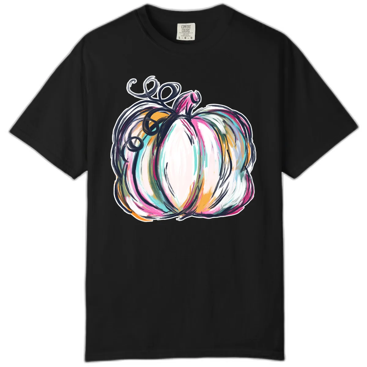 Whimsical Abstract Pumpkin Design Comfort Color in Black