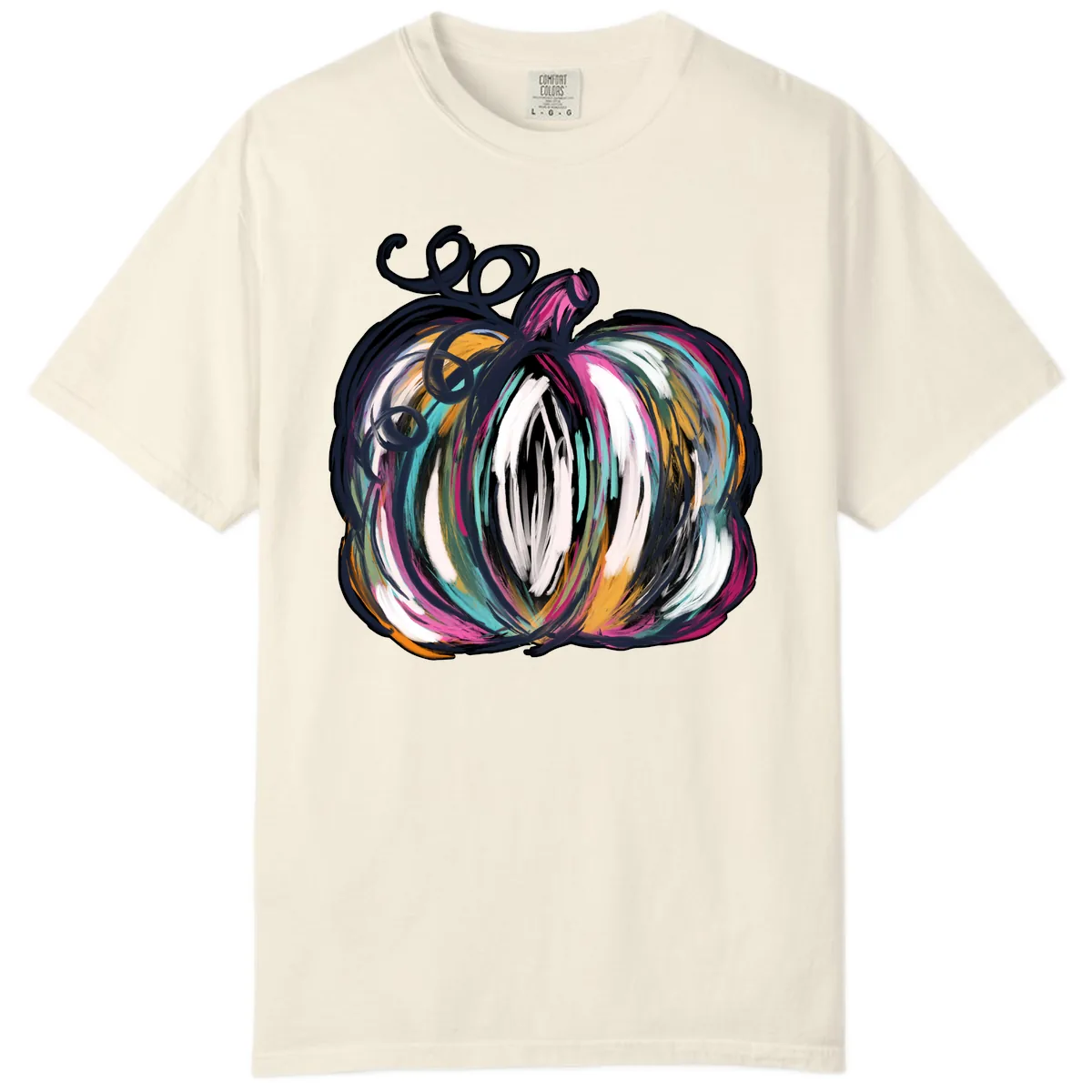 Whimsical Abstract Pumpkin Design Comfort Color in Ivory
