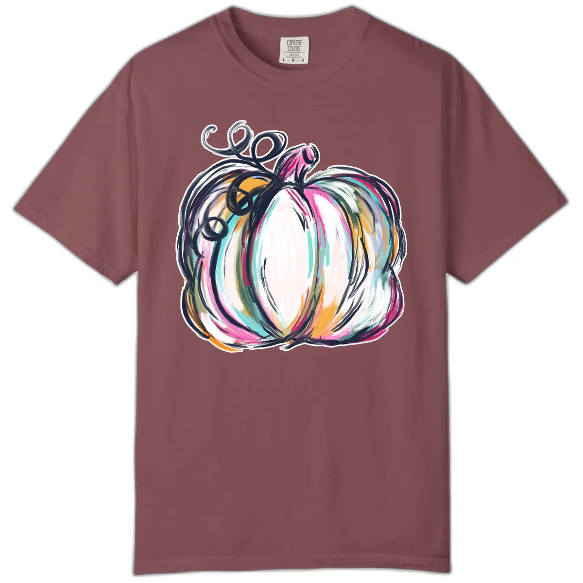 Whimsical Abstract Pumpkin Design Comfort Color in Brick
