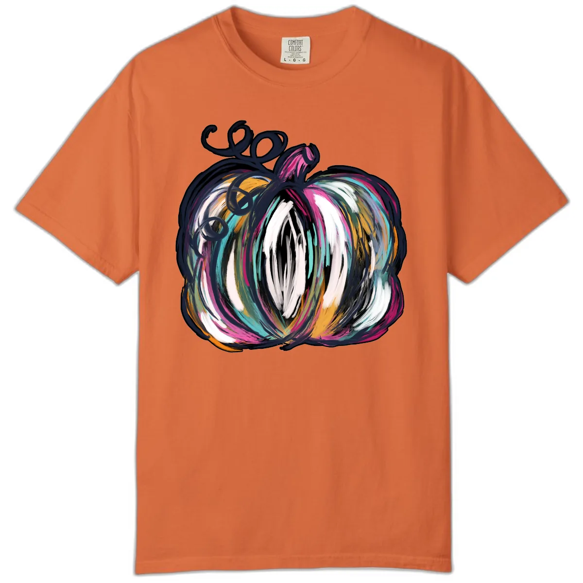 Whimsical Abstract Pumpkin Design Comfort Color in Burnt Orange