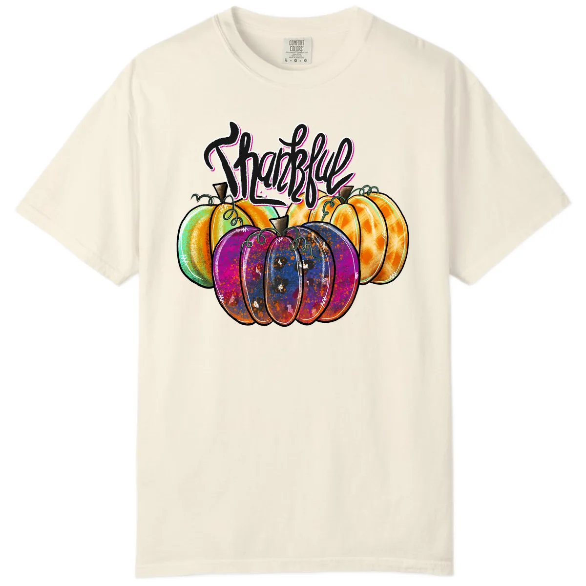 Harvest Pumpkin Patch Typography Comfort Color in Ivory