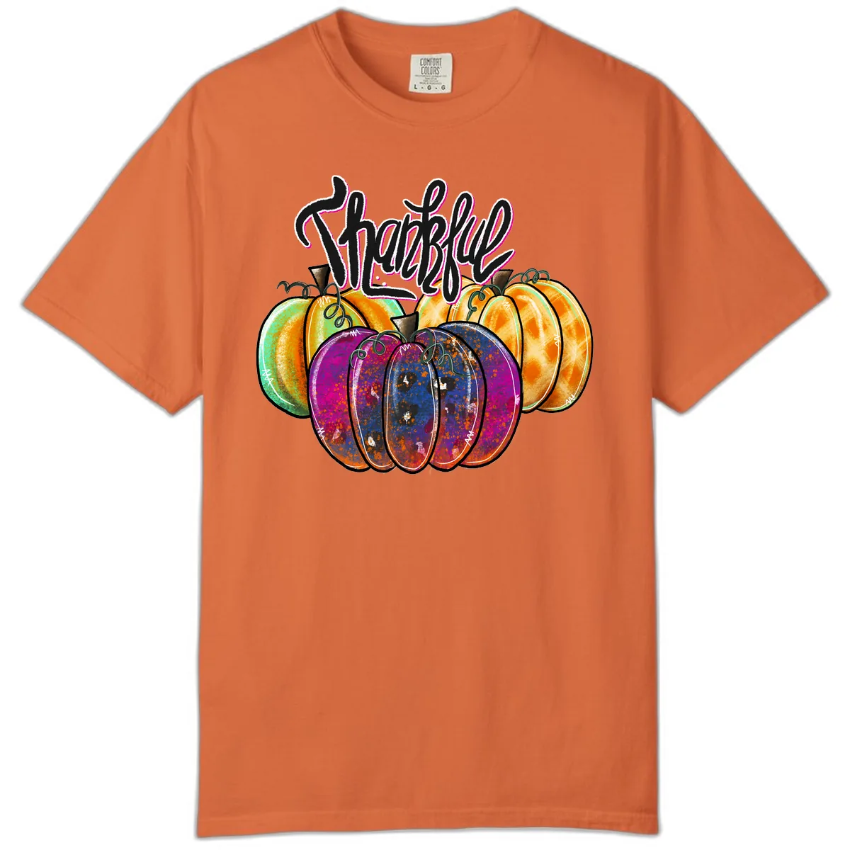 Harvest Pumpkin Patch Typography Comfort Color in Burnt Orange