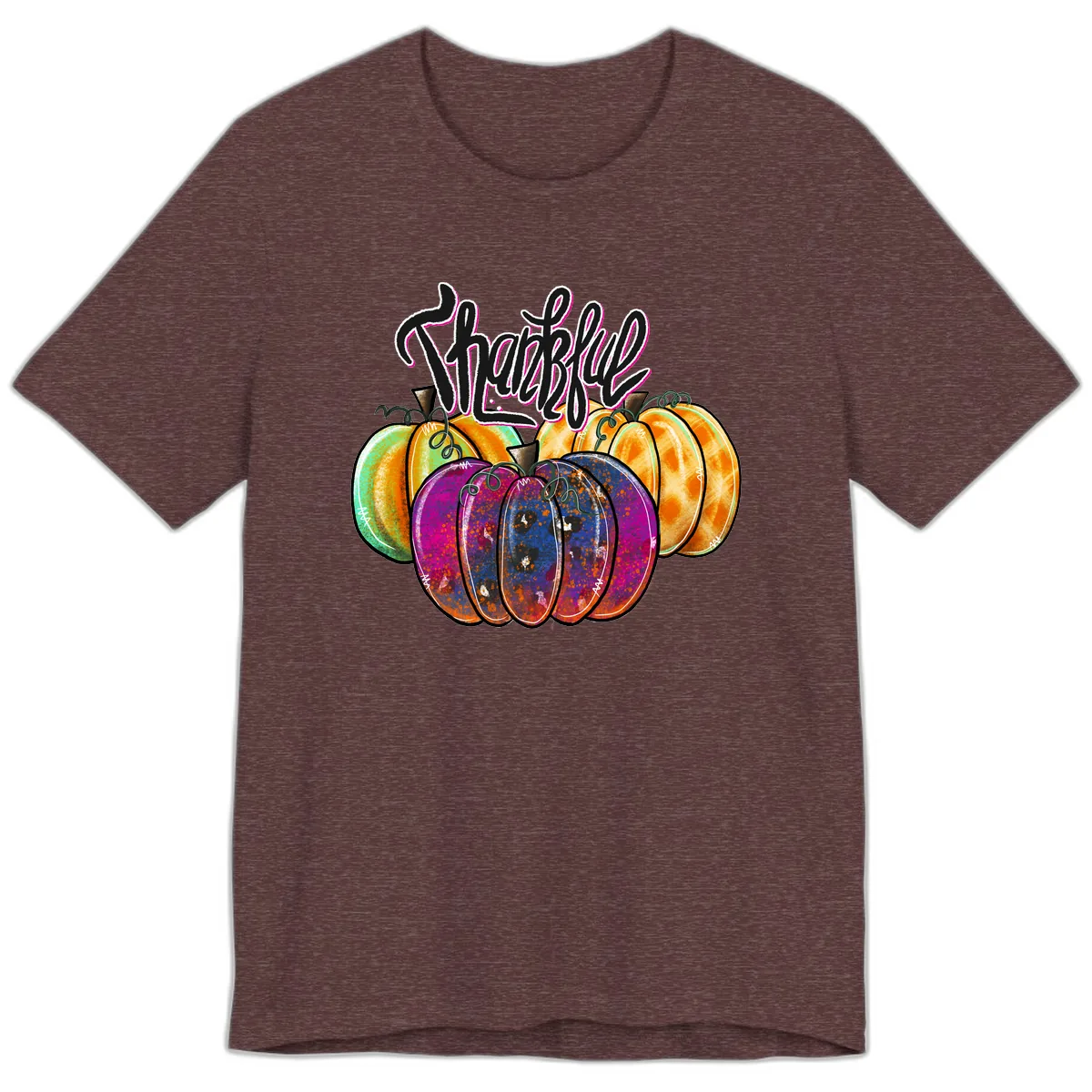 Harvest Pumpkin Patch Typography Premium T-Shirt in Heather Maroon