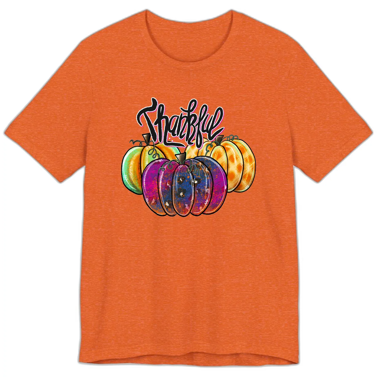 Harvest Pumpkin Patch Typography Premium T-Shirt in Heather Orange