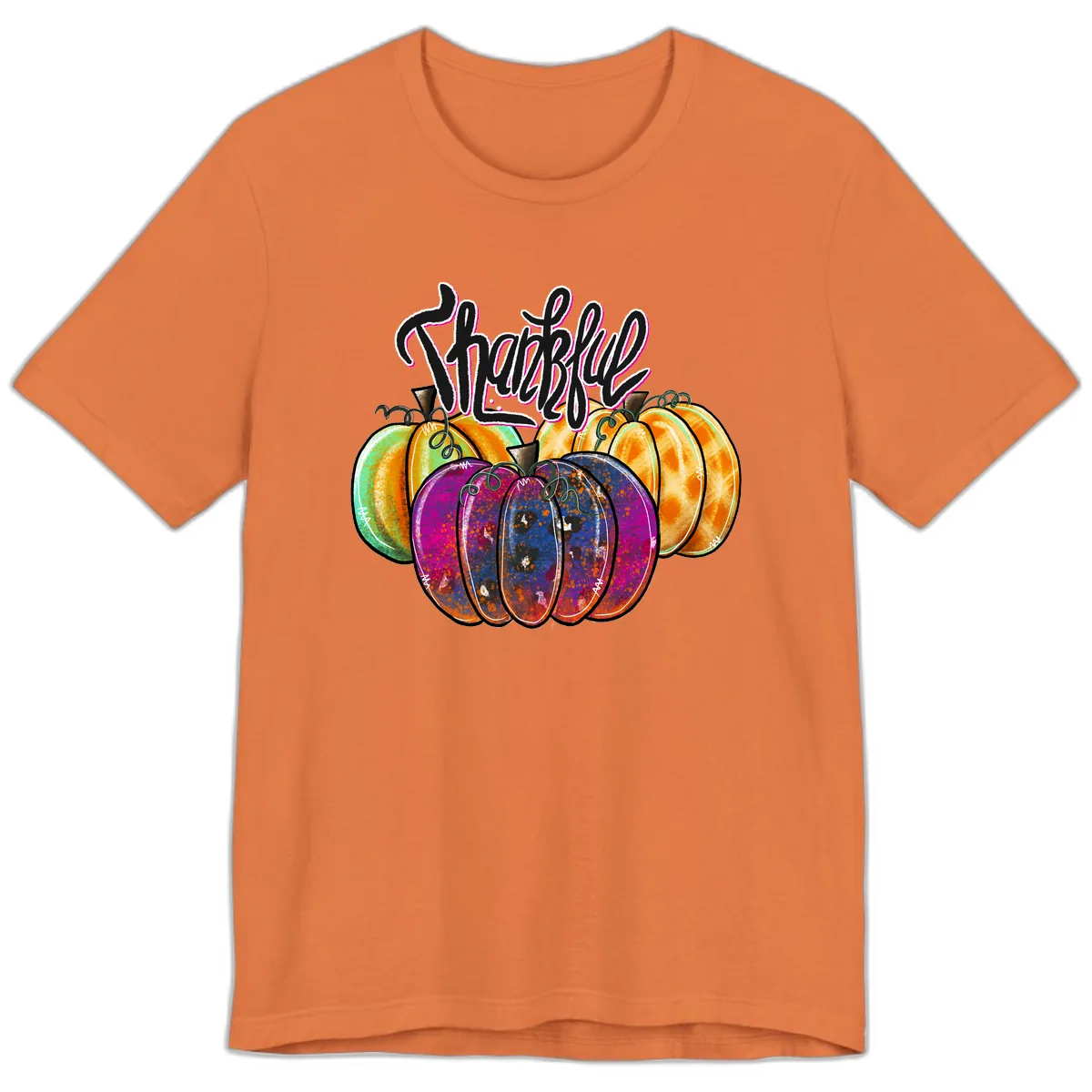 Harvest Pumpkin Patch Typography Premium T-Shirt in Burnt Orange