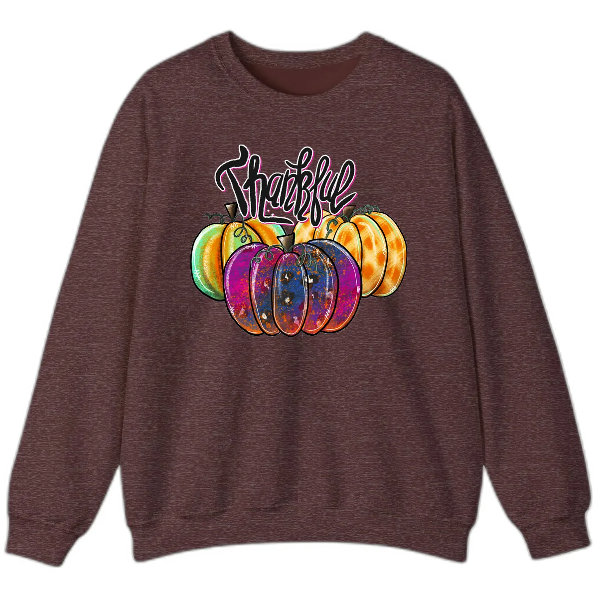 Harvest Pumpkin Patch Typography Sweatshirt in Heather Sport Dark Maroon