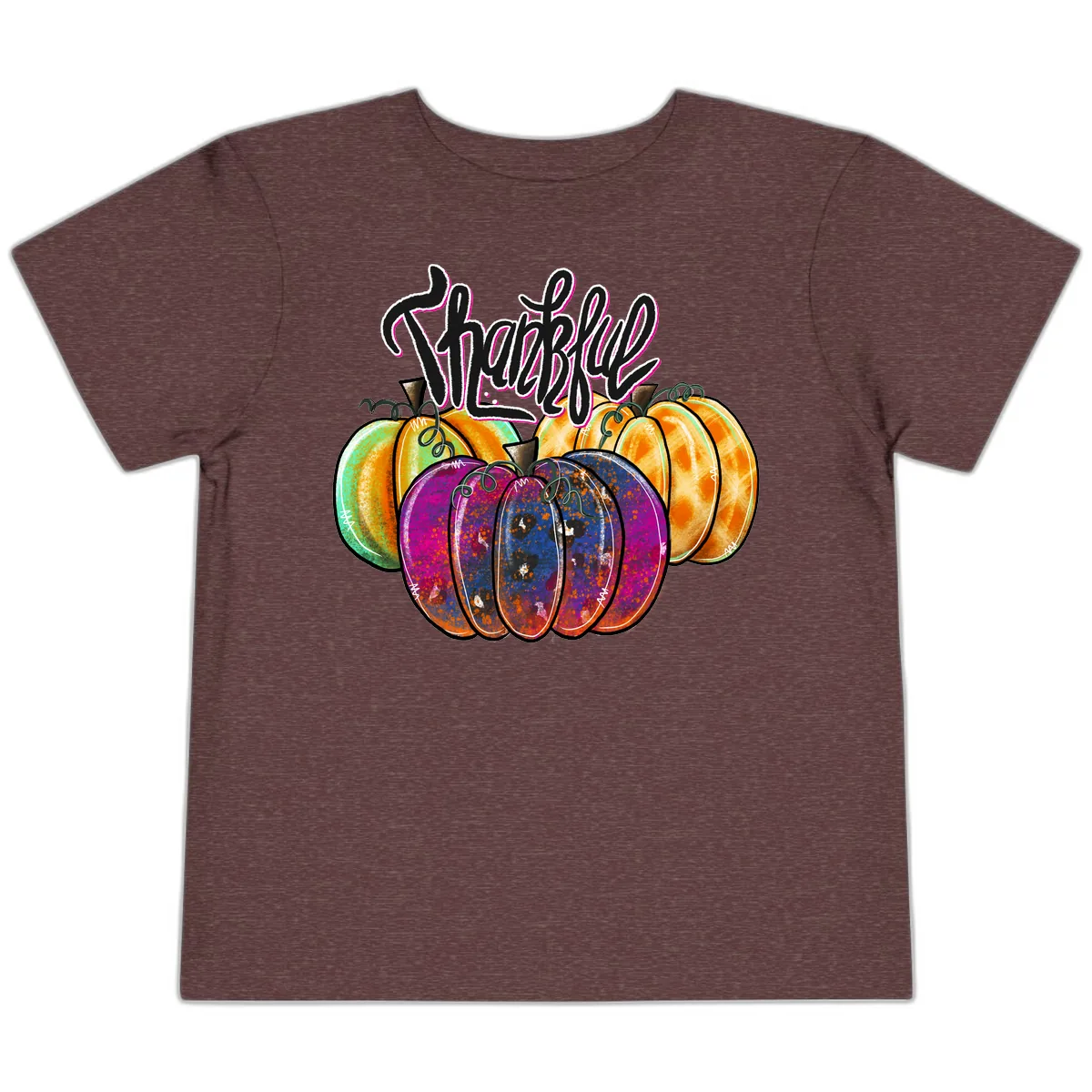 Harvest Pumpkin Patch Typography Toddler T-Shirt in Heather Maroon