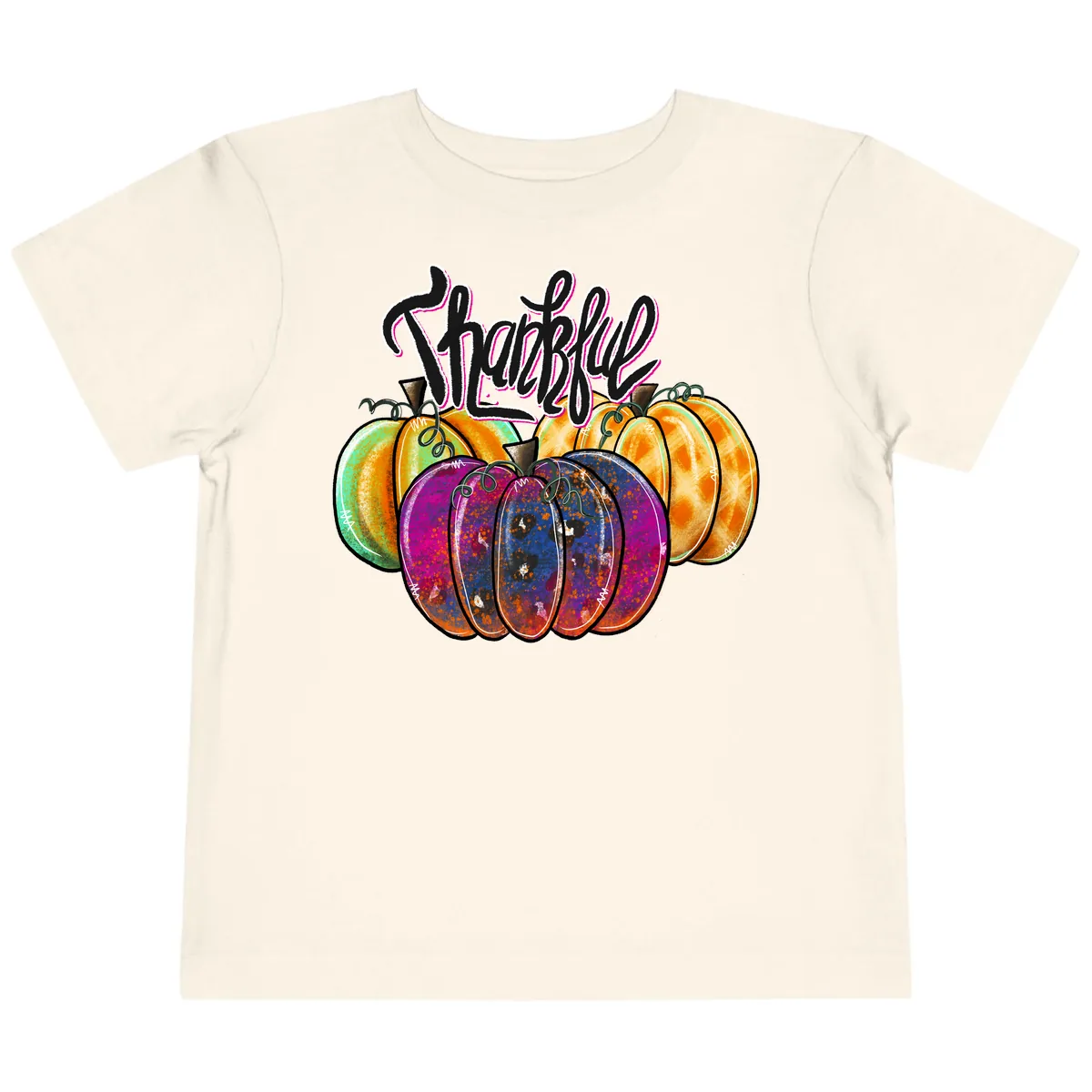 Harvest Pumpkin Patch Typography Toddler T-Shirt in Natural