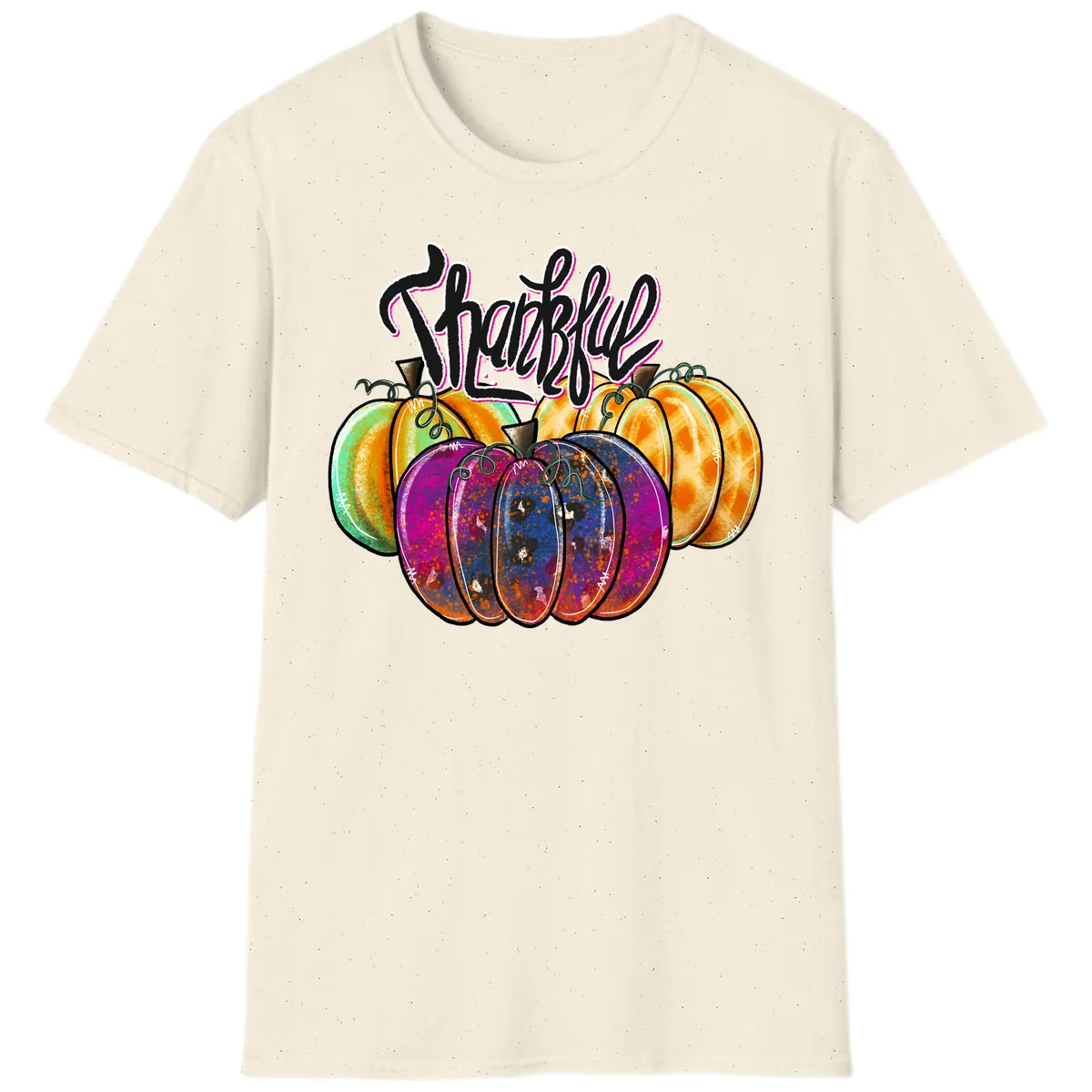 Harvest Pumpkin Patch Typography T-Shirt in Natural