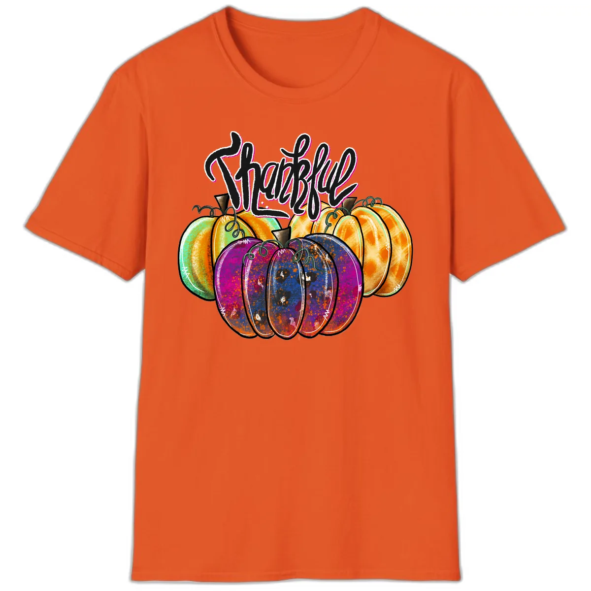 Harvest Pumpkin Patch Typography T-Shirt in Orange