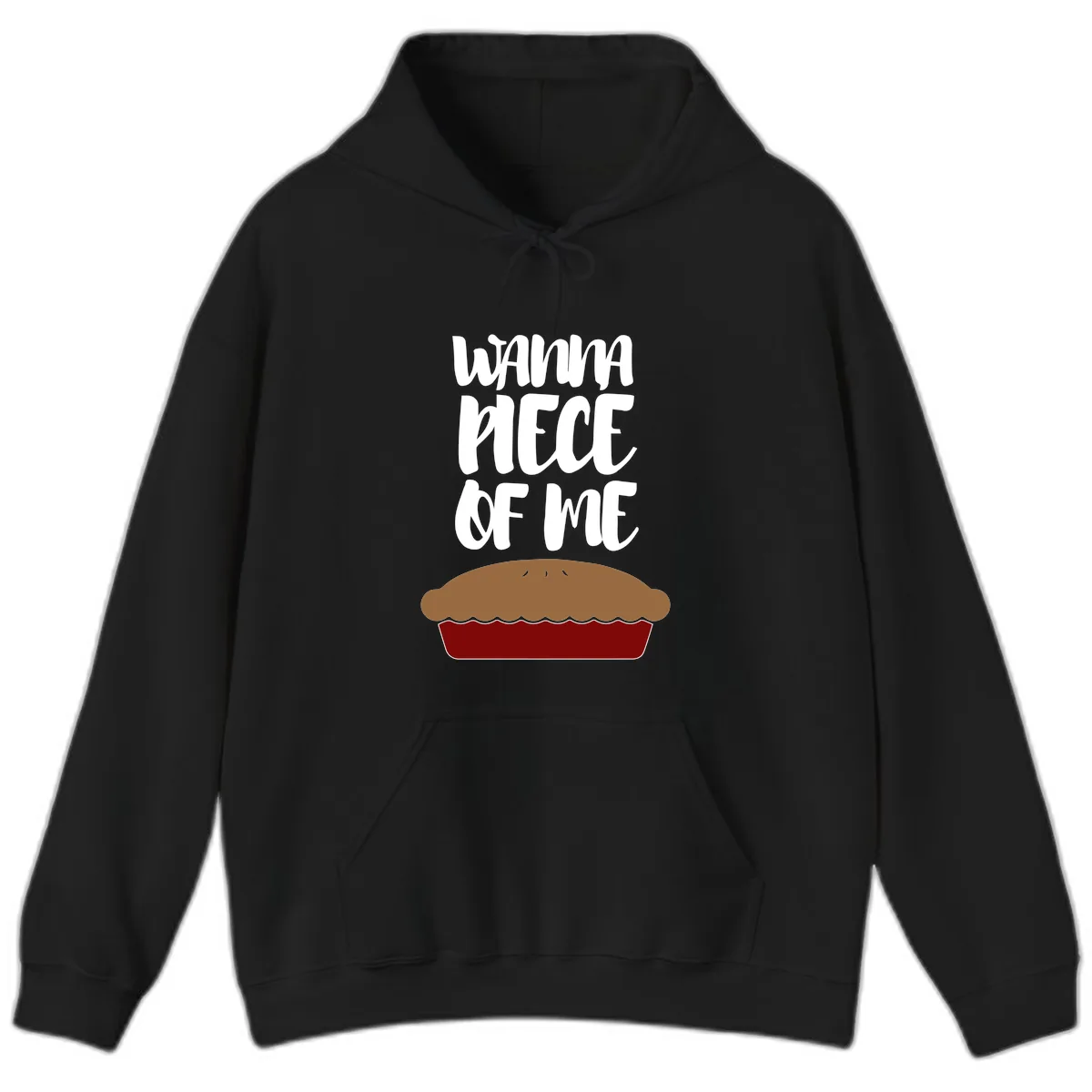 Wanna Piece Of Me Pie Design Hoodie in Black