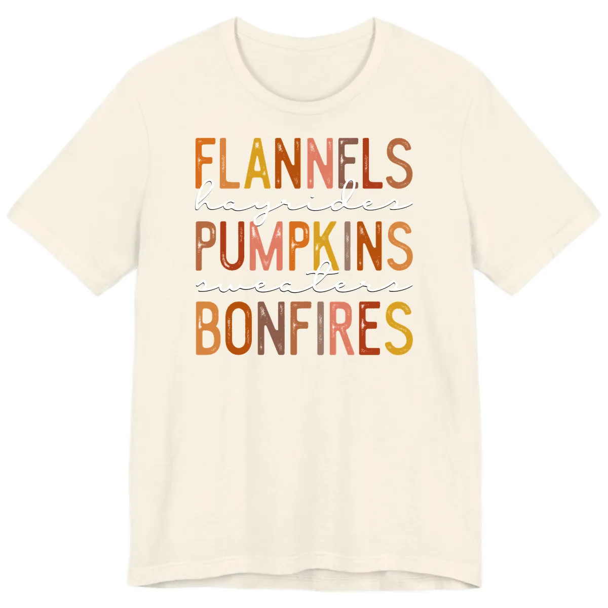 Fall Harvest Words Typography Design Premium T-Shirt in Natural