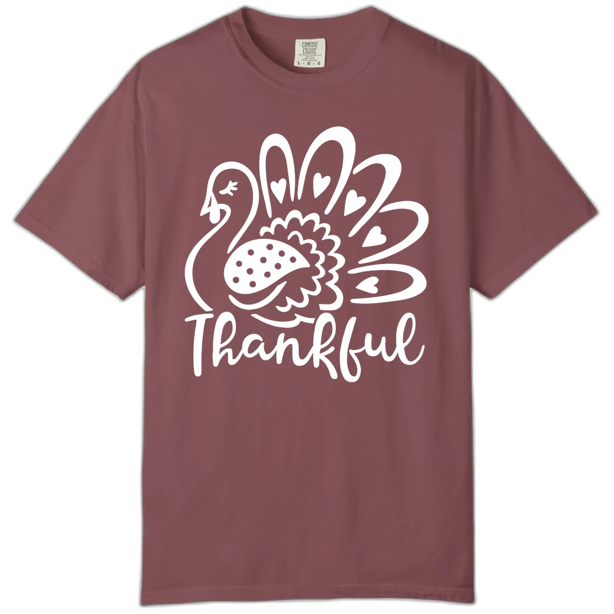 Cute Turkey Thankful Thanksgiving Design Comfort Color in Brick