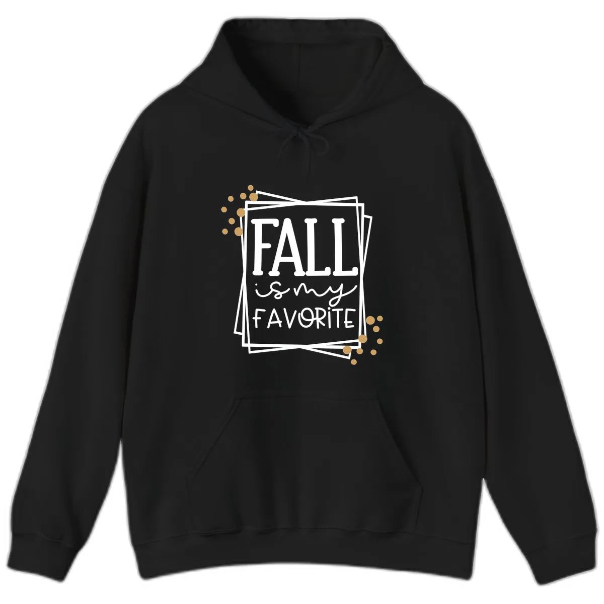 Fall Is My Favorite Typography Design Hoodie in Black