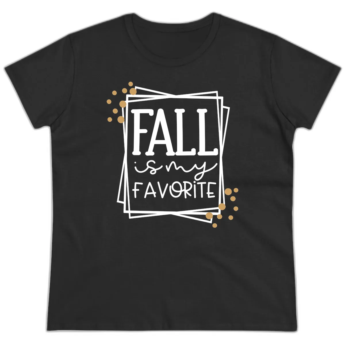 Fall Is My Favorite Typography Design Ladies Tee in Black
