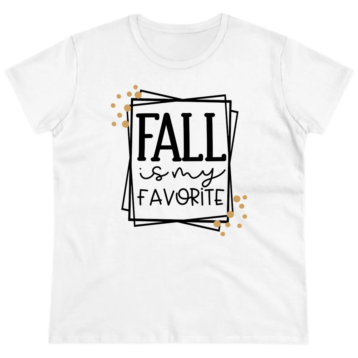 Fall Is My Favorite Typography Design Ladies Tee in White