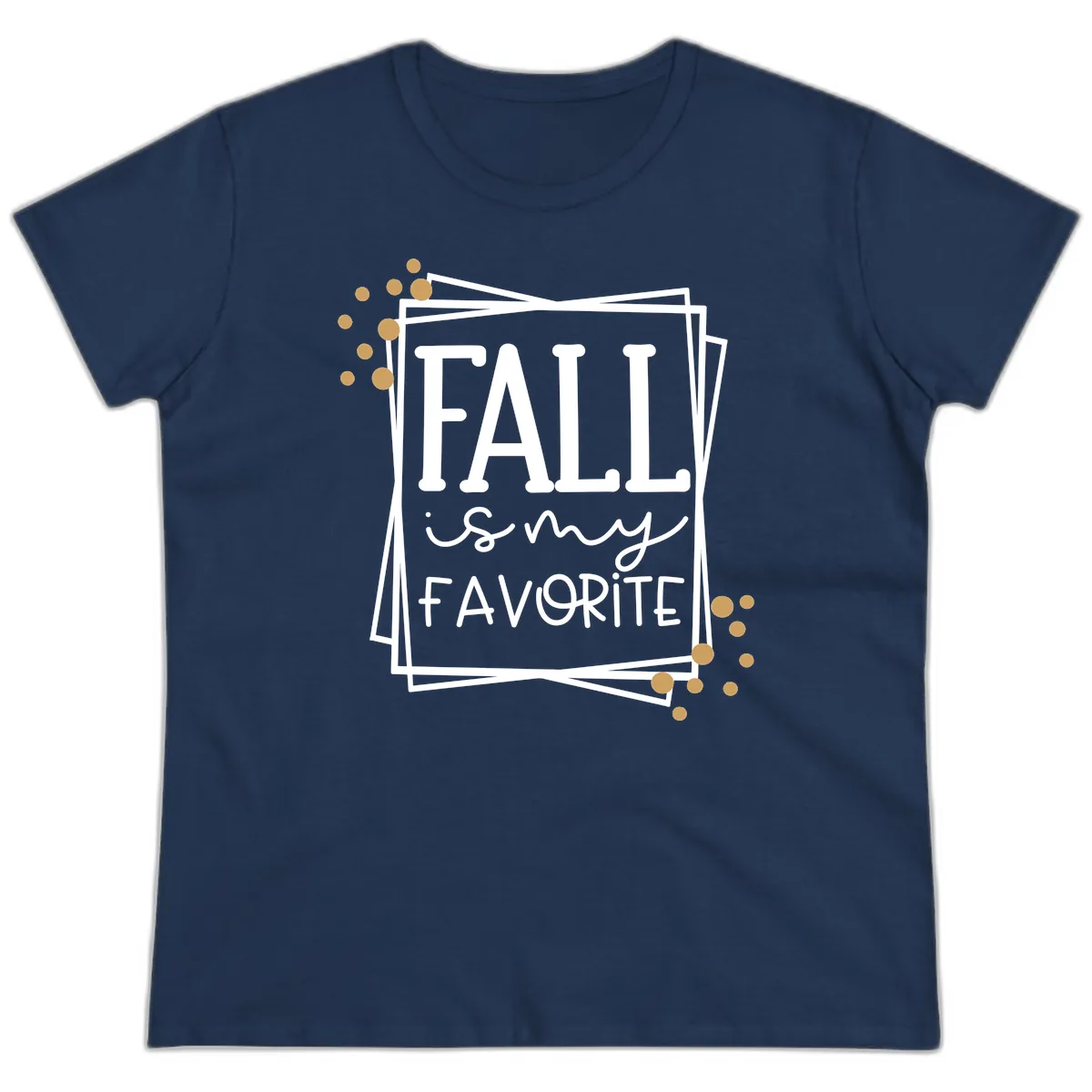 Fall Is My Favorite Typography Design Ladies Tee in Navy