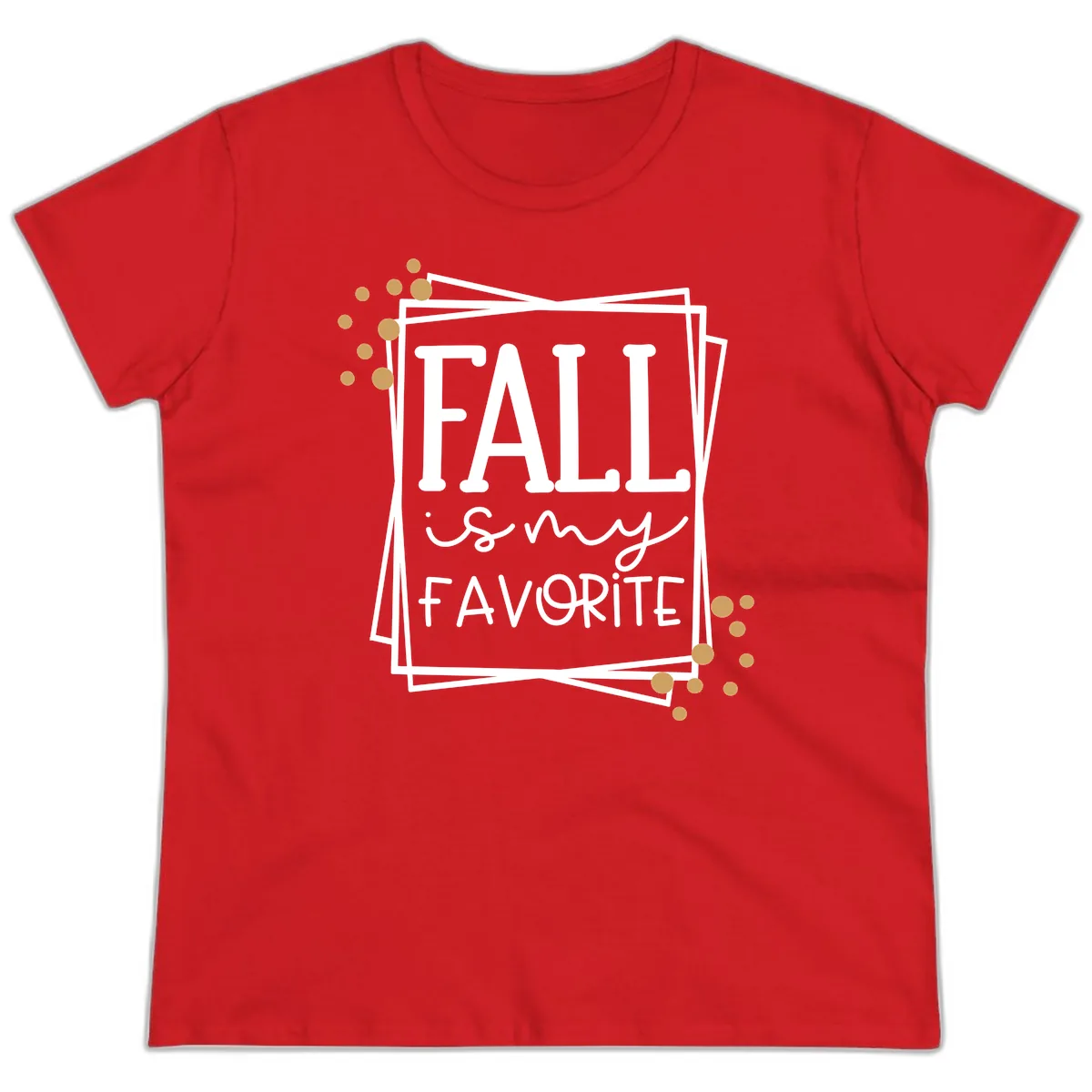 Fall Is My Favorite Typography Design Ladies Tee in Red