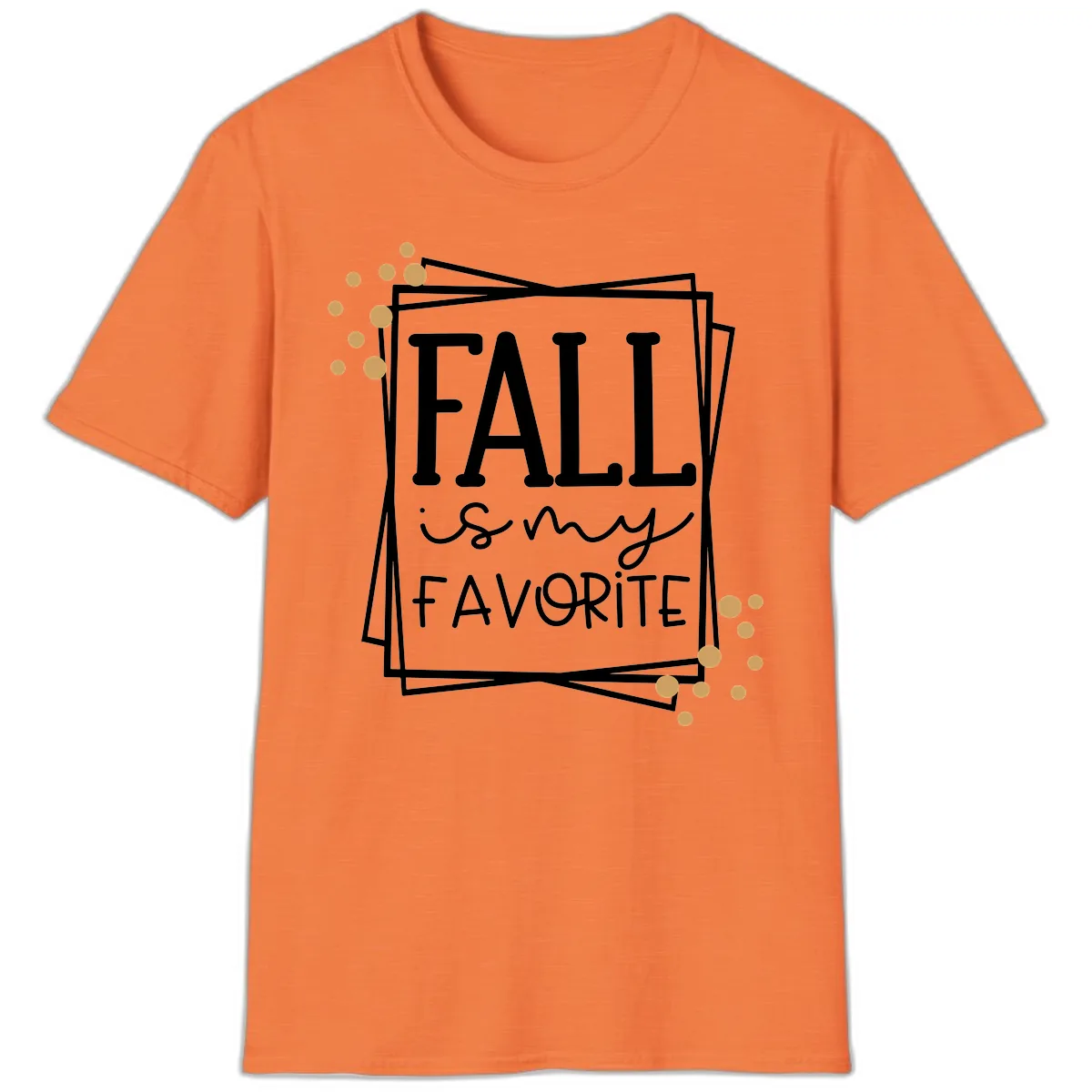 Fall Is My Favorite Typography Design T-Shirt in Heather Orange