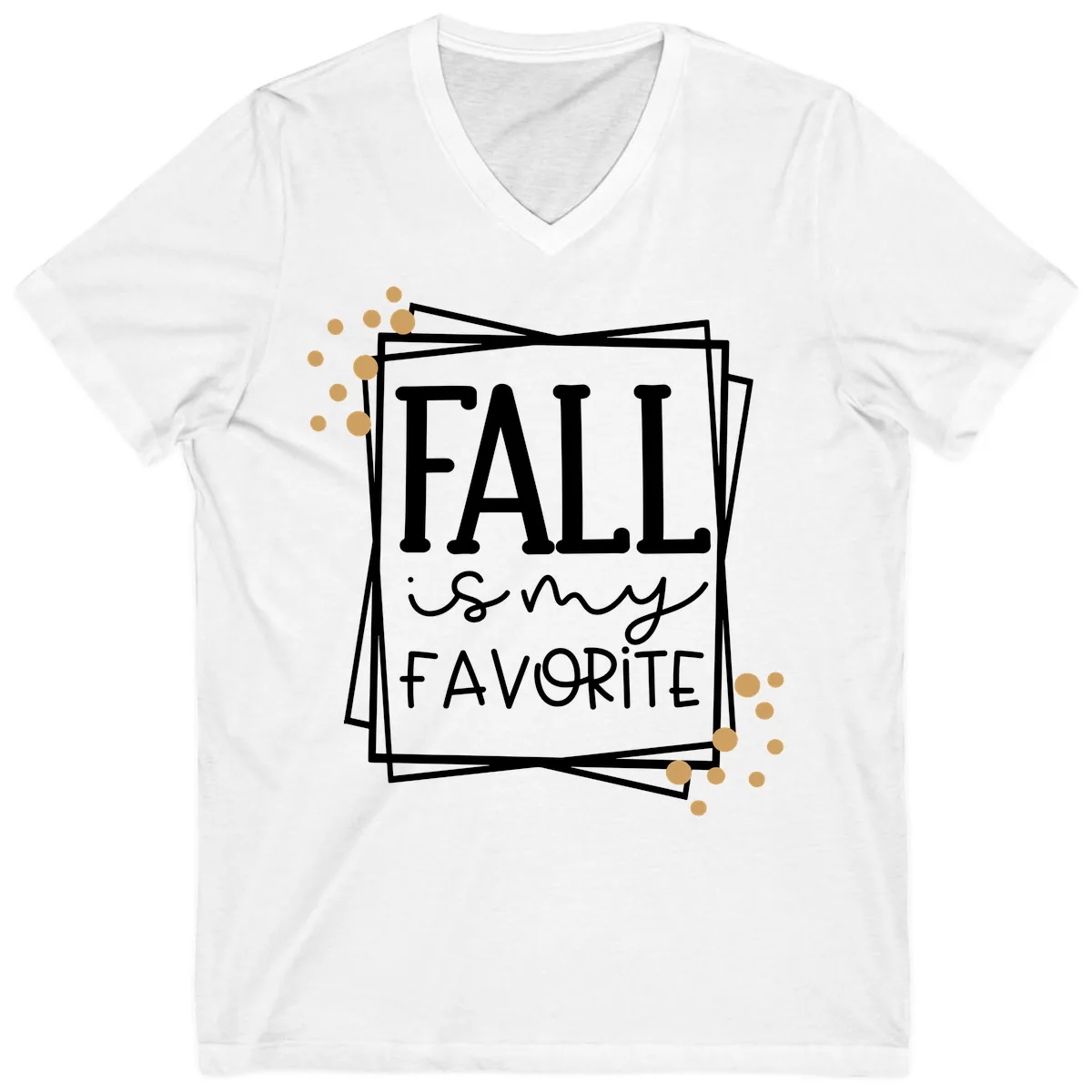 Fall Is My Favorite Typography Design V-Neck in White