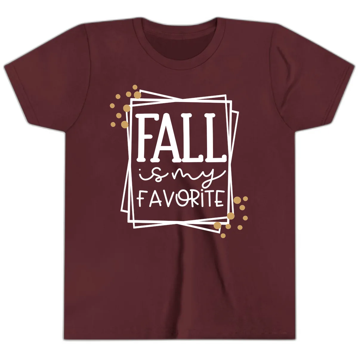 Fall Is My Favorite Typography Design Youth T-Shirt in Maroon