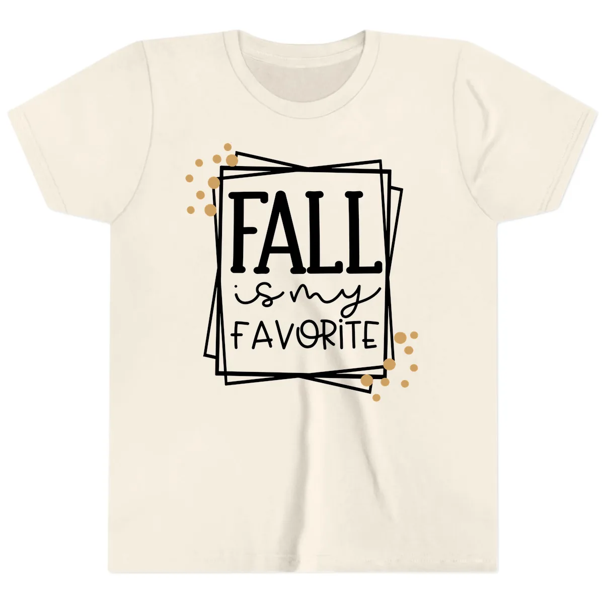 Fall Is My Favorite Typography Design Youth T-Shirt in Natural