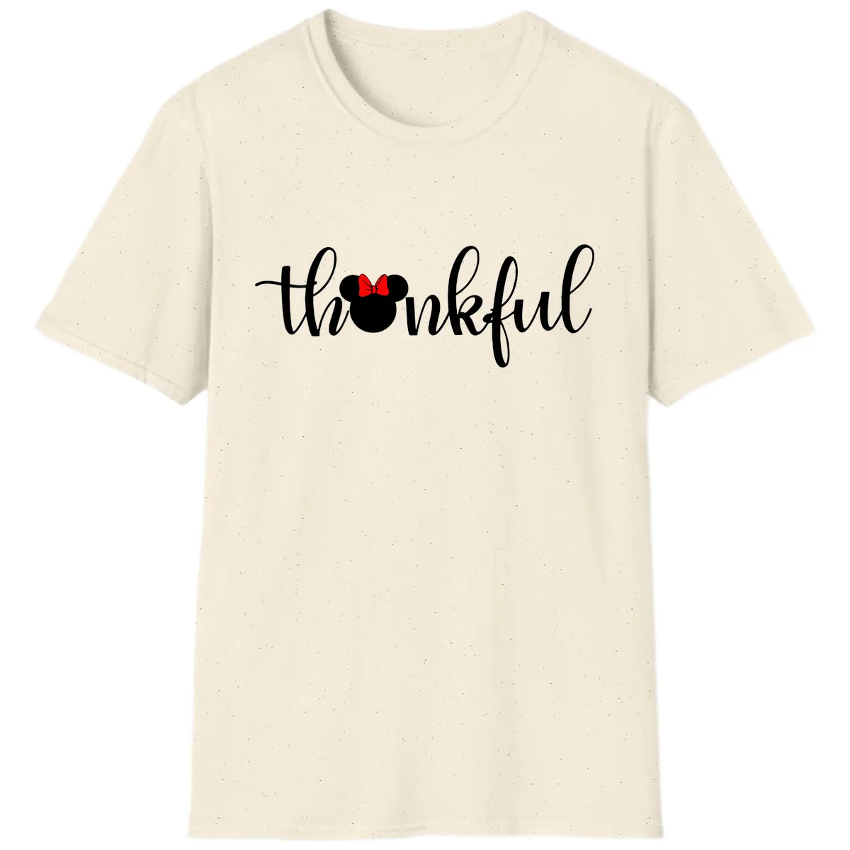 Minnie Mouse Thankful Typography T-Shirt in Natural